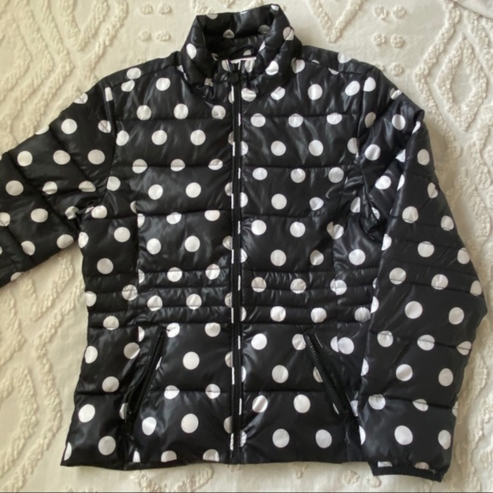 JUSTICE | polka dot puffer jacket